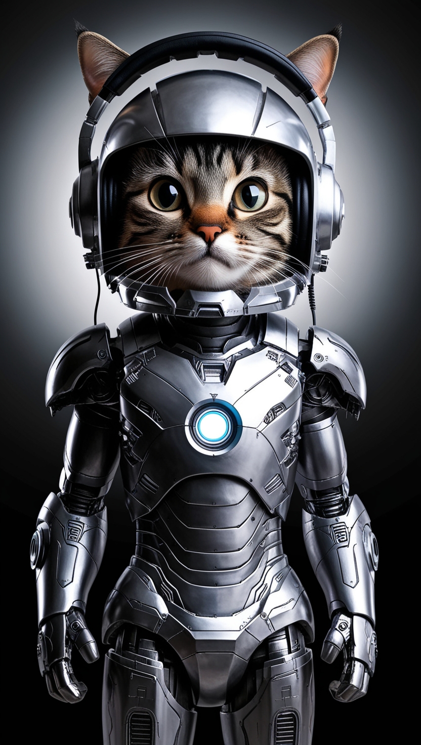 Cat Cyber Punk Like Iron Man Wallpaper