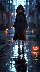 Anime Halloween Costume: Night of Adventure and Reflections in the Puddle