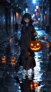 Anime Halloween Costume: Night of Adventure and Reflections in the Puddle