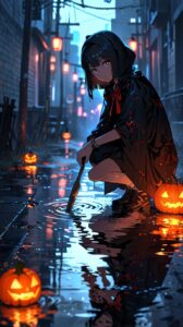 Anime Halloween Costume: Night of Adventure and Reflections in the Puddle