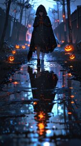 Anime Halloween Costume: Night of Adventure and Reflections in the Puddle