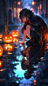 Anime Halloween Costume: Night of Adventure and Reflections in the Puddle