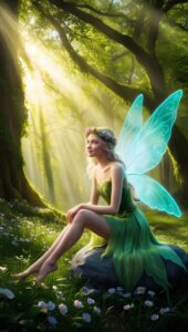 Fairy Enchantment Wallpaper: Serenity in the Sunlit Forest