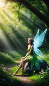 Fairy Enchantment Wallpaper: Serenity in the Sunlit Forest