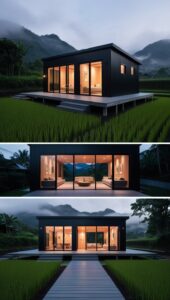 A Modern Cabin House in Lush Greenery