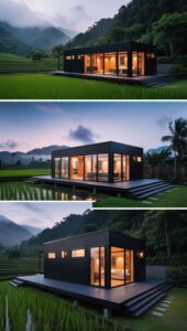 A Modern Cabin House in Lush Greenery