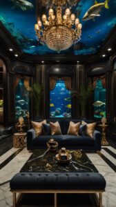 Exquisite Luxury Houses and Mansions with Grand Aquariums and Opulent Interiors