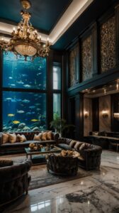 Exquisite Luxury Houses and Mansions with Grand Aquariums and Opulent Interiors