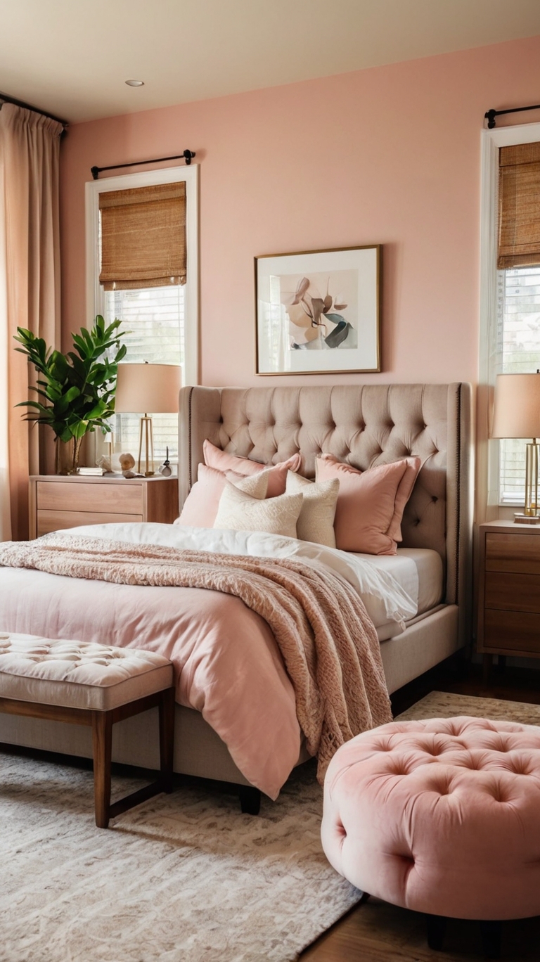 Modern Pink Bedroom Refresh Design