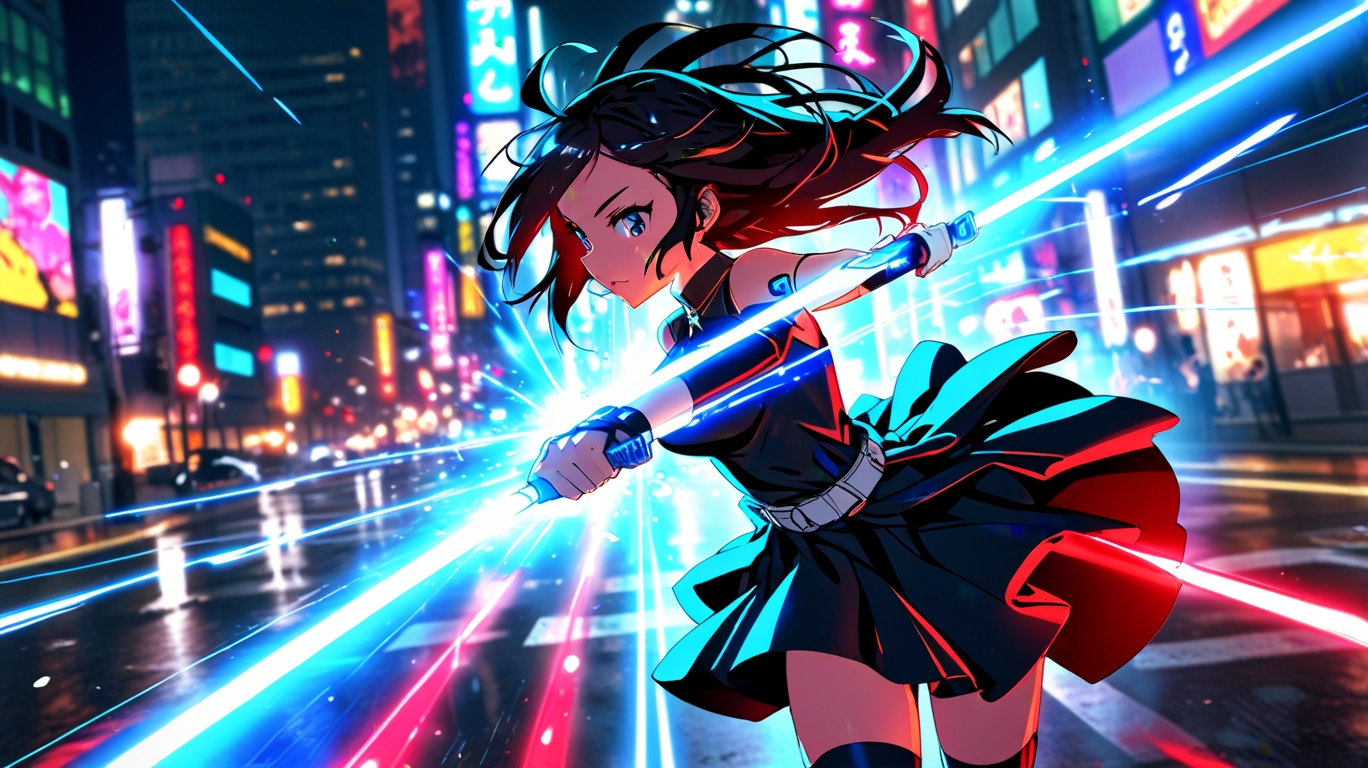 Anime wallpaper with intense action scenes