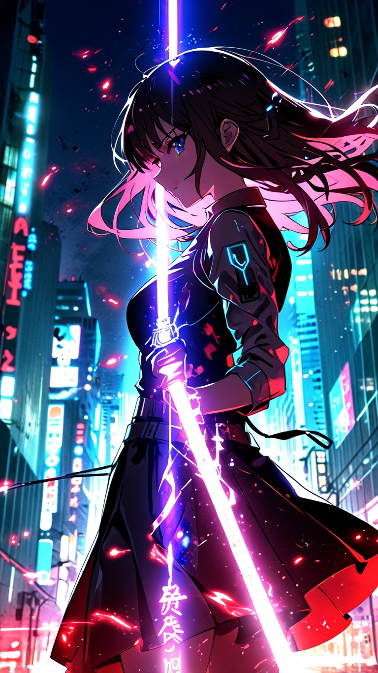 Anime wallpaper: mystical urban fusion