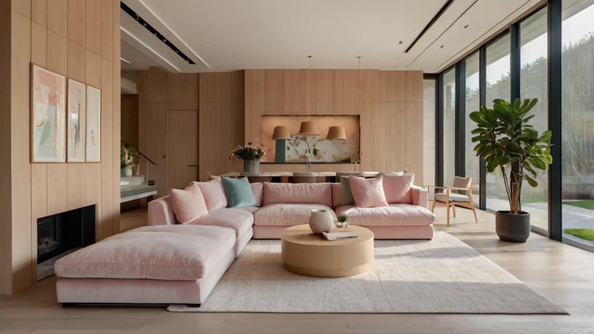 Dream House Interior_ Modern Aesthetic, Pastel Tones