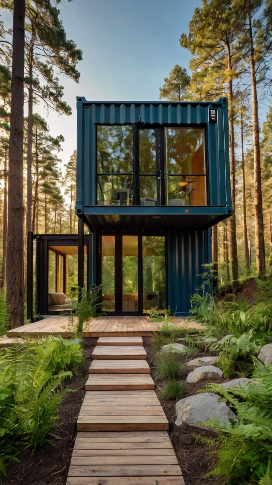 Eco-Friendly Container House Design Surrounded by Nature’s Serenity