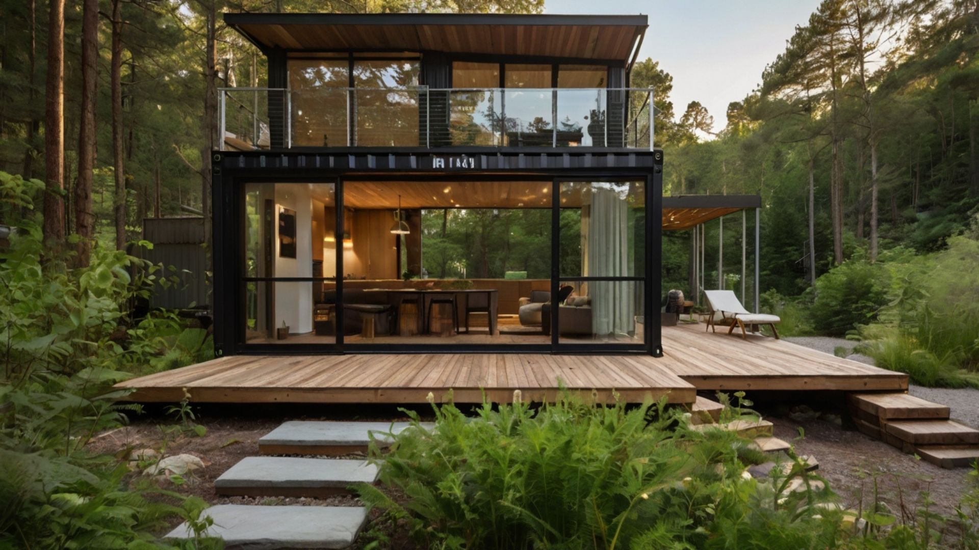 Rustic Container House in a Mountain Setting