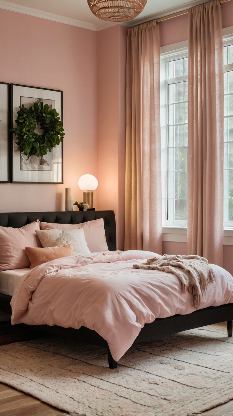 Elegant Home Bedroom Refresh: A Soft Pink Oasis for Ultimate Relaxation